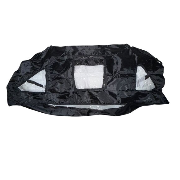 New Open Pet Gear PG8700NZEC No Zip Double Pet Stroller Weather Cover Black - Picture 4 of 7